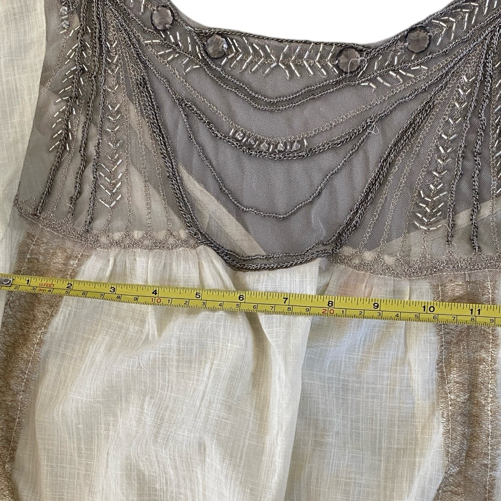 Free People Beaded Low Back Embellished Blouse - med - Picture 7 of 13